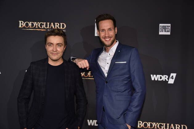 Presenters Philipp Isterewicz , l r, and Sven Kroll come to the premiere and tour start of the musical BODYGUARD in the Musical Dome on 24 10 2019 in Cologne