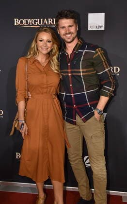 Actor Thore Schölermann and his wife and Jana Julie Kilka Schölermann will attend the premiere and tour start of the musical BODYGUARD in the Musical Dome on 24 10 2019 in Cologne.