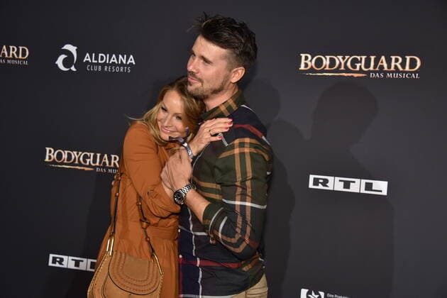 Actor Thore Schölermann and his wife and Jana Julie Kilka Schölermann will attend the premiere and tour start of the musical BODYGUARD in the Musical Dome on 24 10 2019 in Cologne.