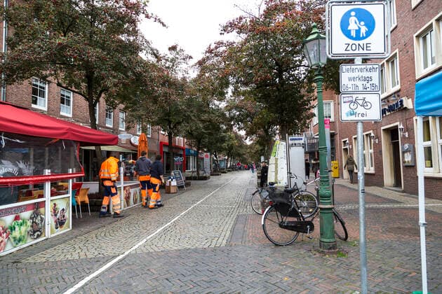 Large street pedestrian zone in Emden Lower Saxony