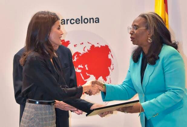 Spanish Queen Letizia during 3 edition of International Friendship Award in Madrid on Wednesday, 30 October 2019 Cordon Press  ANTONIOxQUILEZx0711