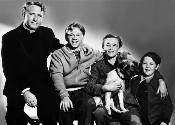 OSCARS. Bester Hauptdarsteller. Preisträger 1931-1940 Spencer Tracy, Mickey Rooney, Larry Nunn & Bobs Watson Characters: Father Flanagan, Whitey Marsh, Ted Martley, Pee Wee Film: Men Of Boys Town (1941) Director: Norman Taurog 10 April 1941  Copyright: MaryxEvansxAFxArchive 12033511 editorial use only