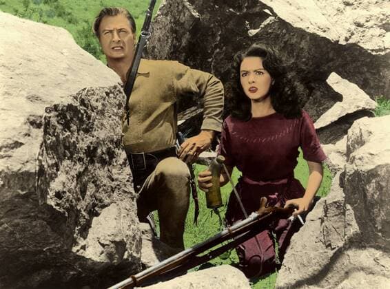 Lex Barker & Rita Moreno Characters: Deerslayer & Hetty Hutter Film: The Deerslayer (1955) Director: Kurt Neumann 10 September 1957  Copyright: MaryxEvansxAFxArchive 12070493 editorial use only