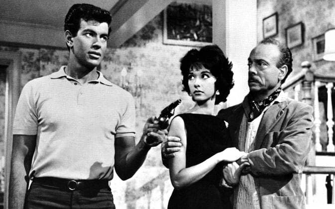 Mark Damon, Rita Moreno & Jay Novello Characters: Frank Serano,Lola Montalvo & Papa Montalvo Film: This Rebel Breed (1961) Director: Richard L.Bare 04 May 1960  Copyright: MaryxEvansxAFxArchive 12092001 editorial use only