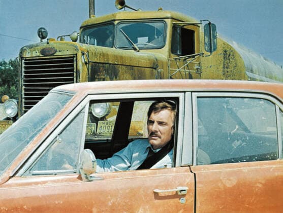 73. Berlinale, Steven Spielberg erhält den Goldenen Ehrenbären für sein Lebenswerk Dennis Weaver Film: Duel (TV-Film) Usa 1971, Director: Steven Spielberg 10 November 1971  Copyright: UniversalxTelevisionxAFxArchivexMaryxEvans 12449546 editorial use only