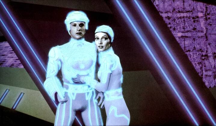 Jeff Bridges & Cindy Morgan Characters: Kevin Flynn, Lora Film: Tron (USA 1982) Director: Steven Lisberger 09 July 1982  Copyright: MaryxEvansxAFxArchivexDisney 12470473 editorial use only