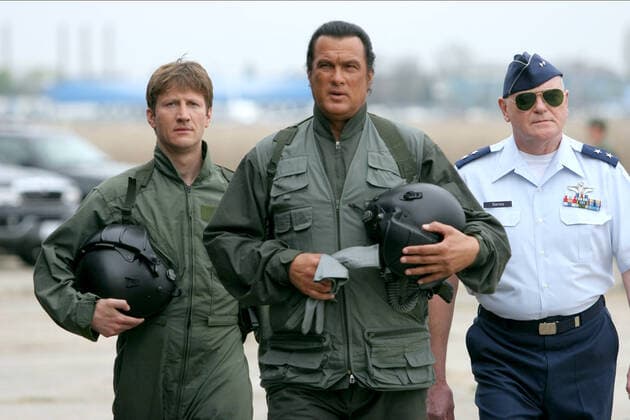 Mark Bazeley, Steven Seagal & Angus Macinnes Characters: Capt. Richard Jannick, John Sands, Gen. Tom Barnes Film: Flight Of Fury (2007) Director: Michael Keusch 20 February 2007  Copyright: MaryxEvansxAFxArchivexSonyxPicturesxHomexEntertainment 12656807 editorial use only