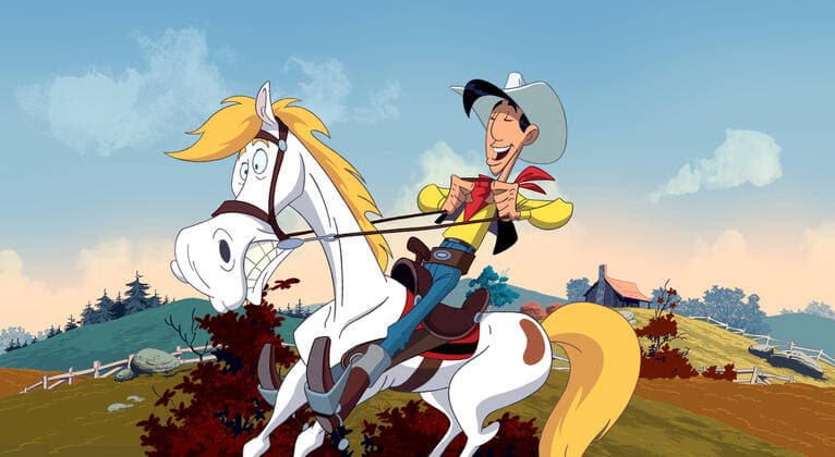 Jolly Jumper & Lucky Luke Film: Go West: A Lucky Luke Adventure (TOUS A L OUEST: UNE AVENTURE DE LUCKY LUKE) Fr 2007, Titel Auch: Auf In Den Westen, Lucky Luke Oder Lucky Luke, Go West! Director: Olivier Jean Marie 05 December 2007  Copyright: MaryxEvansxAFxArchivexXilam 12662946 editorial use only