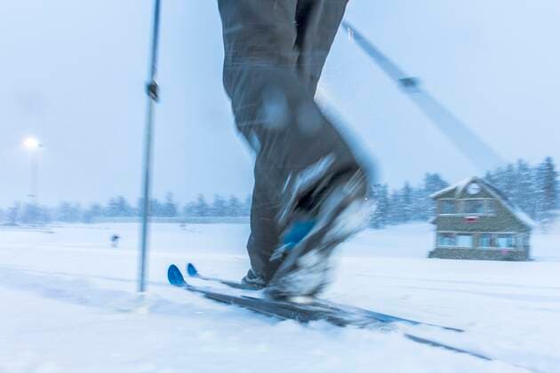 Back-Country-Tour mit Langlaufskier durch Schweden Ziel im Biathlonstadion von Idrefjäll Idre Dalarna Dalarnas län Schweden *** Back Country Tour with cross-country skis through Sweden Finish in the biathlon stadium of Idrefjäll Idre Dalarna Dalarnas län Sweden Copyright: xThomasxRathayx