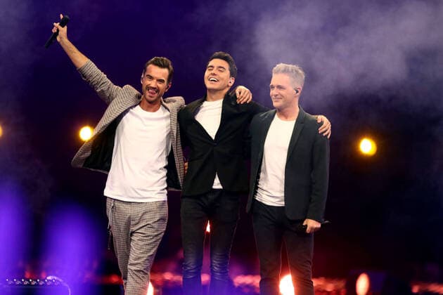 ARD SCHLAGERBOOOM 2019 Everything Glitters Everything Glitters Singer Florian Silbereisen , Jan Smit and Christoff de Bolle KLUBBB3 during the ARD television show SCHLAGERBOOOM 2019 Everything Glitters Everything Glitters on 02 11 2019 in the Westfalenhalle Dortmund 20191102BOS0025