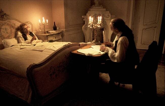 OSCARS. Bester Hauptdarsteller. Preisträger 1981-1990 Tom Hulce & F. Murray Abraham Characters: Wolfgang Amadeus Mozart & Antonio Salieri Film: Amadeus (USA FR CZ 1984) Director: Milos Forman 06 September 1984  Copyright: MaryxEvansxAFxArchivexThexSaulxZaentzxCompany 12475668 editorial use only