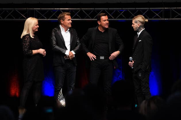 Juergen Hoeller PowerDays, Presentation of the Lifetime Award to Dieter Bohlen, Munich Olympic Hall 03 11 2019 IM BILD DieterBohlen, Juergen Hoeller