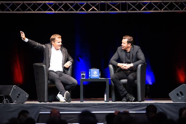 Juergen Hoeller PowerDays, Presentation of the Lifetime Award to Dieter Bohlen, Munich Olympic Hall 03 11 2019 IM BILD DieterBohlen, Juergen Hoeller