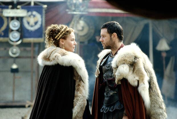 OSCARS. Bester Hauptdarsteller. Preisträger 2001-2010 Connie Nielsen & Russell Crowe Characters: Lucilla & Maximus Film: Gladiator (USA UK 2000) Director: Ridley Scott 01 May 2000  Copyright: MaryxEvansxAFxArchivexDreamworks 12604544 editorial use only