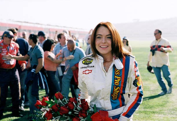 Lindsay Lohan Characters: Maggie Peyton Film: Herbie Fully Loaded (2005) Director: Angela Robinson 22 June 2005 Pictured: Maggie Peyton (LINDSAY LOHAN) in a scene from the new comedy adventure, HERBIE: FULLY LOADED, directed by Angela Robinson. NOT FOR INTERNET USE. Distributed by Buena Vista International. THIS MATERIAL MAY BE LAWFULLY USED IN ALL MEDIA EXCLUDING THE INTERNET, ONLY TO PROMOTE THE RELEASE OF THE MOTION PICTURE ENTITLED HERBIE: FULLY LOADED DURING THE PICTURE S PROMOTIONAL WINDOWS. EXPRESS PRIOR WRITTEN CONSENT FROM WALT DISNEY PICTURES IS REQUIRED FOR INTERNET USE. ANY OTHER USE, RE-USE, DUPLICATION OR POSTING OF THIS MATERIAL IS STRICTLY PROHIBITED WITHOUT THE EXPRESS WRITTEN CONSENT OF WALT DISNEY PICTURES. AND COULD RESULT IN LEGAL LIABILITY. YOU WILL BE SOLELY RESPONSIBLE FOR ANY CLAIMS, DAMAGES, FEES, COSTS,  Copyright: MaryxEvansxAFxArchivexDisney 12606068 editorial use only