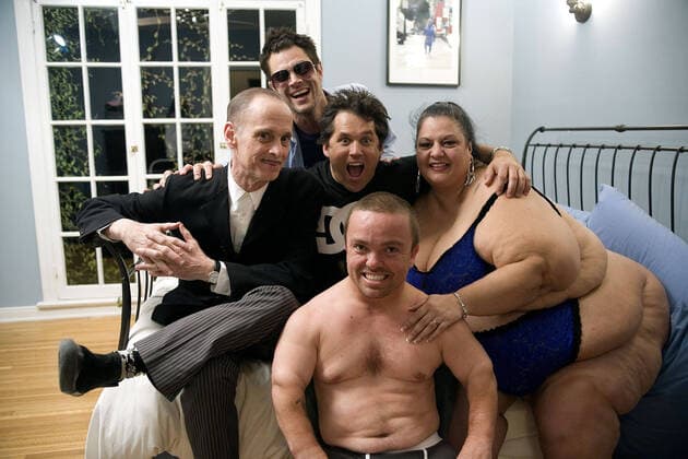 John Waters, Johnny Knoxville, Jeff Tremaine & Wee Man, Patty Perez alias Goddess Patty - Characters: Himself,Himself,Himself & Film: Jackass Number Two; Jackass Number 2 (USA 2006) Director: Jeff Tremaine 21 September 2006  Copyright: MaryxEvansxAFxArchivexParamount 12645223 editorial use only