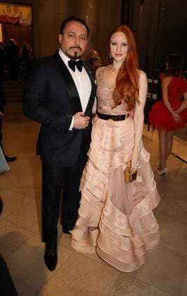 Vienna Award for Fashion Lifestyle 2019 Vienna, World Museum, 06 11 2019 Barbara MEIER with man Klemens HALLMANN