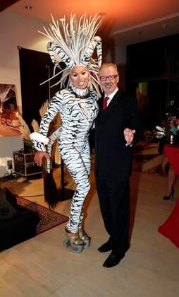 Paula A Jackson, Ludger Pistor at the presentation Lambertz Fine Art Calendar 2020 African Moods at the Embassy of South Africa in Berlin
