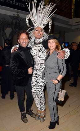 Falk Willy Wild, Paula A Jackson, Tina Ruland at the presentation Lambertz Fine Art Calendar 2020 African Moods at the Embassy of South Africa in Berlin