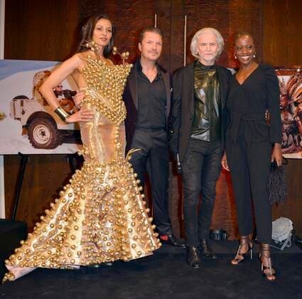 Francisca Urio, Hardy Krueger jr , Dr Hermann Buehlbecker, Florence Kasumba at the presentation Lambertz Fine Art Calendar 2020 African Moods at the Embassy of South Africa in Berlin