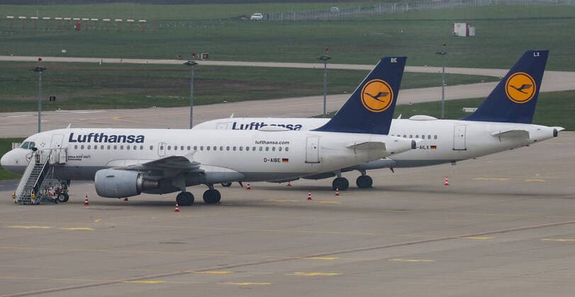 Hanover, Langenhagen Airport, Lufthansa strike, UFO strike Lufthansa flight attendants strike, symbol photo,