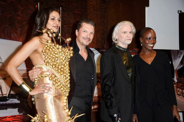 Francisca Urio, Hardy Krüger jr , Hermann Bühlbecker and Florence Kasumba at the vernissage of African Moods for the presentation of the Lambertz Fine Art Calendar 2020 at the South African Embassy Berlin, 06 11 2019 Foto:xN.xKubelkax xFuturexImage