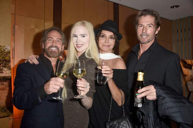 Ariane Sommer with husband Clay Kahler and Anouschka Renzi with friend Marc Zabinski at the vernissage of African Moods for the presentation of the Lambertz Fine Art Calendar 2020 at the South African Embassy Berlin, 06 11 2019 Foto:xN.xKubelkax xFuturexImage