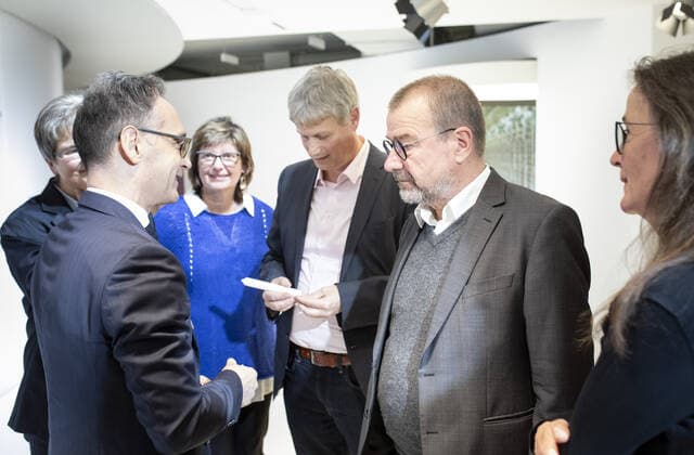 Federal Foreign Minister Heiko Maas, SPD, and US Secretary of State Mike Pompeo visit the Contemporary History Forum in Leipzig Here in conversation with contemporary witnesses 07 11 2019 Leipzig Germany Copyright: xThomasxKoehler photothek.netx