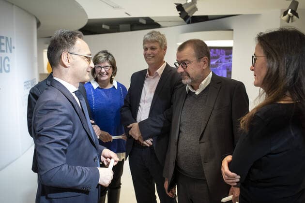 Federal Foreign Minister Heiko Maas, SPD, and US Secretary of State Mike Pompeo visit the Contemporary History Forum in Leipzig Here in conversation with contemporary witnesses 07 11 2019 Leipzig Germany Copyright: xThomasxKoehler photothek.netx