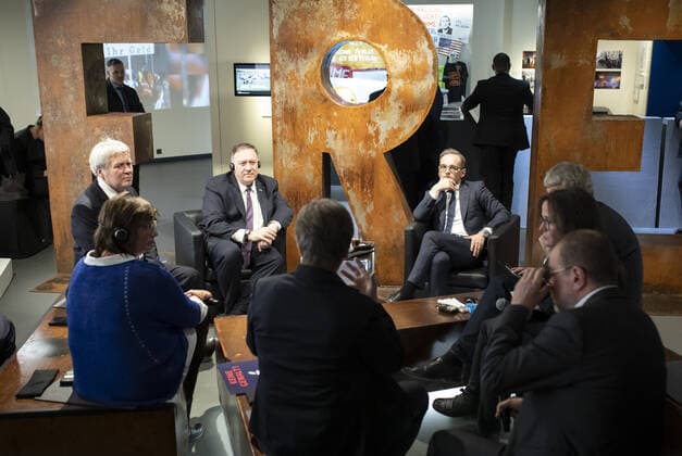 Federal Foreign Minister Heiko Maas, SPD, and US Secretary of State Mike Pompeo visit the Contemporary History Forum in Leipzig Here in conversation with contemporary witnesses 07 11 2019 Leipzig Germany Copyright: xThomasxKoehler photothek.netx