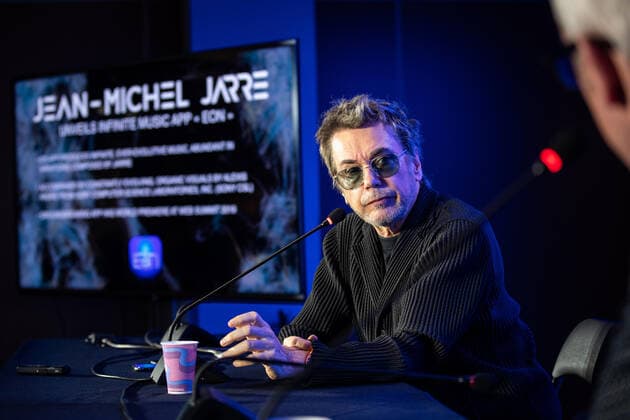 November 7, 2019, Lisbon, Portugal: Musician, Jean-Michel Jarre speaks during the annual Web Summit technology conference in Lisbon. Lisbon Portugal - ZUMAs197 20191107_zaa_s197_087 Copyright: xHenriquexCasinhasx