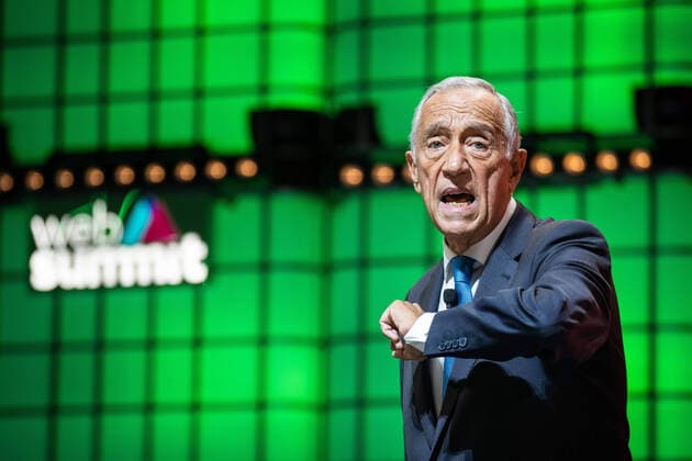 November 7, 2019, Lisbon, Portugal: Portugal s President Marcelo Rebelo de Sousa speaks during the closing ceremony of the annual Web Summit technology conference in Lisbon. Lisbon Portugal - ZUMAs197 20191107_zaa_s197_107 Copyright: xHenriquexCasinhasx