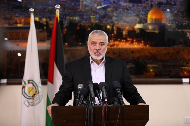 November 10, 2019, Gaza City, Gaza Strip, Palestinian Territory: Palestinian Hamas chief in the Gaza strip Ismail Haniyeh, gives delivers an address during a press conference in Gaza City, on November, 10, 2019 Gaza City Palestinian Territory - ZUMAap3_ 20191110_zaf_ap3_008 Copyright: xMahmoudxAjjourx