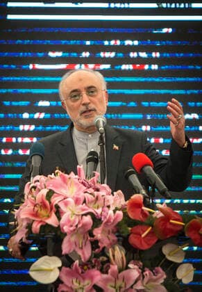 (191111) -- TEHRAN, Nov. 11, 2019 -- Ali Akbar Salehi, head of the Atomic Energy Organization of Iran, speaks during a groundbreaking ceremony of the second phase of Iran s Bushehr Nuclear Power Plant in Bushehr, southern Iran, on Nov. 10, 2019. The concrete placement for the construction of the second phase of Iran s Bushehr Nuclear Power Plant started on Sunday. (Photo by Xinhua) IRAN-BUSHEHR-NUCLEAR POWER PLANT-SECOND PHASE AhmadxHalabisaz 