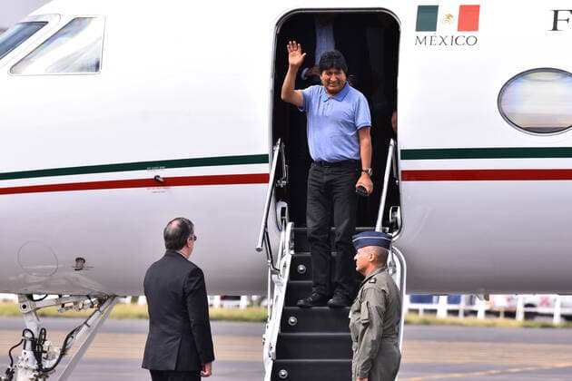 Evo Morales political asylum in Mexico City MEXICO CITY, MEXICO - NOVEMBER 12: Ex Bolivia s President Evo Morales arrives at the International Airport of Mexico, after having accepted political asylum due to his resignation as president of the Bolivian country because of a coup d etat on November 12, 2019 in Mexico City, Mexico  Copyright: xCarlosxTischlerx EYE_9911