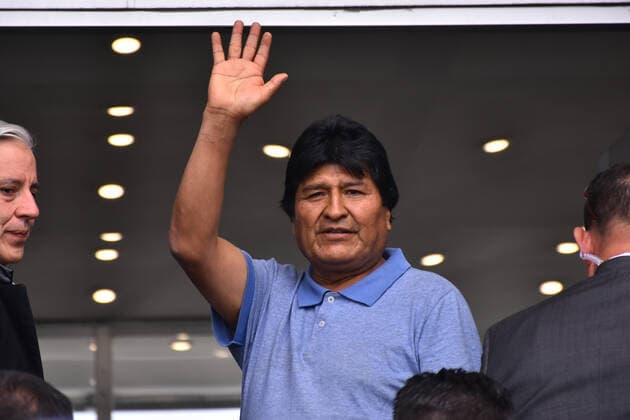 Evo Morales political asylum in Mexico City MEXICO CITY, MEXICO - NOVEMBER 12: Ex Bolivia s President Evo Morales speaks during a press conference at the International Airport of Mexico, during his arriving after having accepted political asylum due to his resignation as president of the Bolivian country because of a coup d etat on November 12, 2019 in Mexico City, Mexico  Copyright: xCarlosxTischlerx EYE_0690