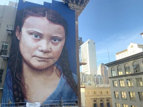 News Themen der Woche KW46 News Bilder des Tages November 12, 2019, San Francisco, California, United States: A 60-ft-tall mural of environmental activist Greta Thunberg has appeared in San Francisco...The enormous eight-storey painting will tower over residents and visitors near Union Square in the heart of the cityÃ¢â‚¬â ¢s downtown...The artist behind the mural, Argentine Andres Iglesias - known as Cobre - collaborated with not-profit-organisation One Atmosphere and is donating his time for free to the project...Andres said he hoped it would impress on those who saw it the necessity of taking action against climate change...Ã¢â‚¬oeClimate change is real. This girl Greta is awesome and she knows what sheÃ¢â‚¬â ¢s doing,Ã¢â‚¬Â he told the local news website SFGate. ..Ã¢â‚¬oeI hope with this mural people will realise we have to take care of the world.Ã¢â‚¬Â..Paul Scott, the dire - ZUMAc218 20191112_zia_c218_011 Copyright: xCOVERxImagesx