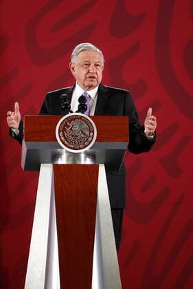 President of Mexico, Andres Manuel Lopez Obrador, in a press conference at the National Palace in Mexico City, Mexico, 13 November 2019. Lopez Obrador says thats if is necessary can establish contact with Evo Morales. The former President of Bolivia arrived to Mexico as an asylum seeker on 12 November 2019. President of Mexico Andres Lopez Obrador talks about Evo Morales !ACHTUNG: NUR REDAKTIONELLE NUTZUNG!  Copyright: xJoséxMéndezx MEX8586 20191113-637092642565430968