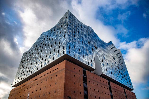 Hamburg, harbour, Elbe, Elbphilharmonie, facade detail,