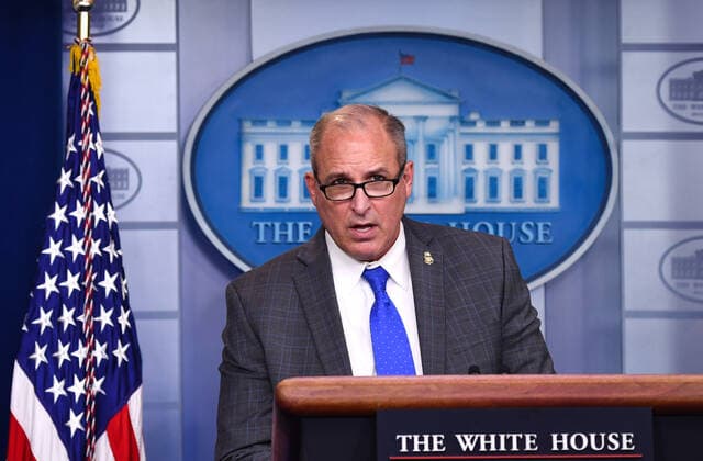CBP Acting Director Mark Morgan briefs reporters about the southern border and updated on the process of President Trumps border wall, at the White House in Washington, DC on Thursday, November 14, 2019.  WAP20191114304 KEVINxDIETSCH