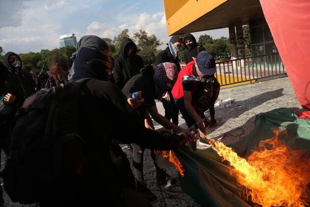 Students protest in rejection of Enrique Graue as rector of the National Autonomous University of Mexico and gender violence within the university in Mexico City, Mexico, 14 November 2019. Student protest in Mexico !ACHTUNG: NUR REDAKTIONELLE NUTZUNG!  Copyright: xSashenkaxGutierrezx AME4852 20191115-637093754123397845