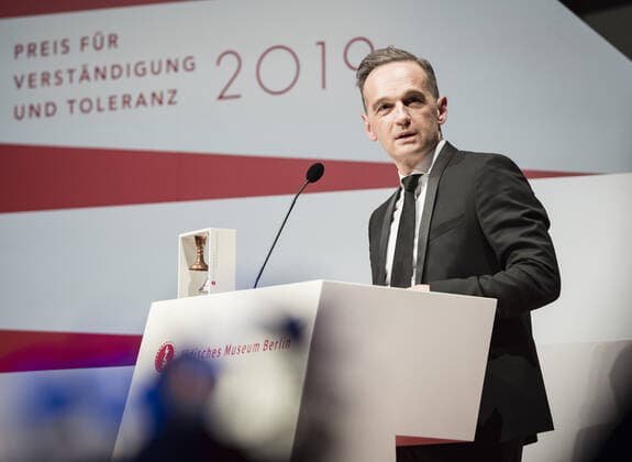 Federal Foreign Minister Heiko Maas, SPD, at the award ceremony for the Prize for Understanding and Tolerance in Berlin, 16 11 2019 Berlin Germany Copyright: xXanderxHeinl photothek.netx