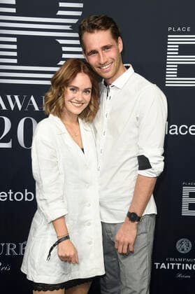 Marie Johnson with friend Alex Falk at the 4 Place To B Award 2019 at Axel Springer SE Verlagshaus Berlin, 16 11 2019 Foto:xN.xKubelkax xFuturexImage