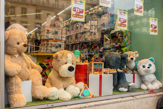 Teddy bears can be seen behind a shop window in Paris France A teddy bear, also known as a teddy bear or regional cuddly bear, is a popular cuddly toy It is a stylized fluffy miniature replica of a bear, usually with brown, beige or golden fur Teddy bears