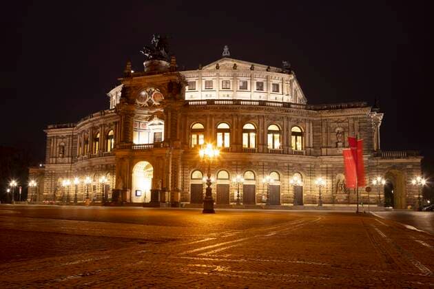 Semper Opera, Night Recording, Dresden, Saxony, Germany, Europe Copyright: imageBROKER/WilfriedxWirth ibldwh05079279.jpg