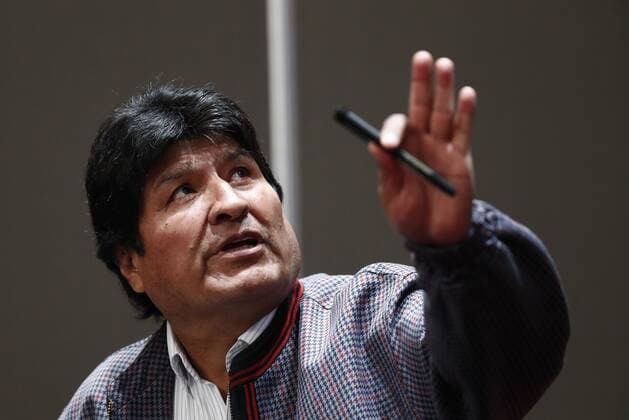 Formal President of Bolivia Evo Morales, in asylum in Mexico, speech in a press conference to report the deaths of Bolivian demonstrators to hands of the policemen of his country, in Mexico city, Mexico, 20 November 2019. Morales showed to the press a video where can observe the actions of the police striking with excessive strength to demonstrators, in addition to the dead persons and injured being helped by the own citizens. Evo Morales accuses repression and deaths to hands of the police !ACHTUNG: NUR REDAKTIONELLE NUTZUNG!  Copyright: xJosexMendezx MEX9306 20191120-637098704013075043