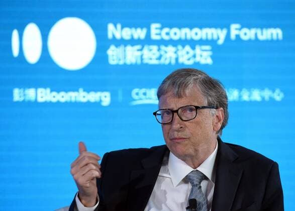 BEIJING, CHINA - NOVEMBER 21: Bill & Melinda Gates Foundation Chairman Bill Gates speaks during 2019 New Economy Forum at China Center for International Economic Exchanges (CCIEE) on November 21, 2019 in Beijing, China. 2019 New Economy Forum themed on A new community for the new economy is held on November 20-22 in Beijing.  Copyright: xVCGx CFP111260113323