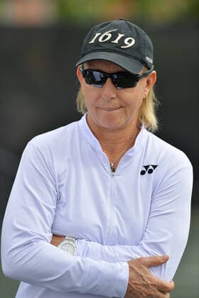 BOCA RATON, FL - NOVEMBER 22: Martina Navratilova playing Tennis at The Boca Raton Resort Tennis Center for the 29th Annual Chris Evert Raymond James Pro-Celebrity Tennis Classic, on November 22, 2019 in Boca Raton, Florida...People: Martina Navratilova Boca Raton United States Of America - ZUMAs214 20191122_zba_s214_212 Copyright: xSMGx