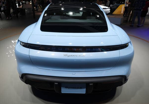 November 22, 2019, Los Angeles, California, U.S: The new Porsche Taycan 4s is displayed during the first day of the LA Auto Show outside Los Angeles Convention Center, Nov. 22, 2019 in Los Angeles. The LA Auto Show opens to the public on Nov. 22 and runs through Dec. 1. Los Angeles U.S. - ZUMAc68_ 20191122_zaf_c68_105 Copyright: xRingoxChiux