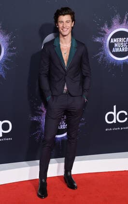 Singer Shawn Mendes arrives for the 47th annual American Music Awards at the Microsoft Theater in Los Angeles on Sunday, November 24, 2019.  LAP20191124049 JIMxRUYMEN